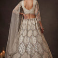 Elegant Off White Net Sequin Embroidery Work Bridal Lehenga Choli Dupatta