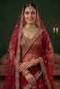 Luxury Red Gadhwal Silk Embroidered Bridal Lehenga Choli with Heavy Net Dupatta