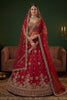 Luxury Red Gadhwal Silk Embroidered Bridal Lehenga Choli with Heavy Net Dupatta