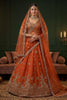 Vibrant Orange Gadhwal Silk Embroidered Bridal Lehenga Choli with Heavy Net Dupatta