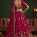 Royal Rani Pink Gadhwal Silk Embroidered Bridal Lehenga Choli with Heavy Net Dupatta