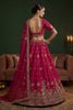 Royal Rani Pink Gadhwal Silk Embroidered Bridal Lehenga Choli with Heavy Net Dupatta