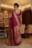 Elegant Wine Pink Paithani Silk Saree with Rich Traditional Zari Woven Border