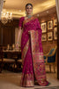 Elegant Wine Pink Paithani Silk Saree with Rich Traditional Zari Woven Border