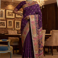 Royal Purple Traditional Woven Silk Saree with Rich Paithani Border