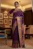 Royal Purple Traditional Woven Silk Saree with Rich Paithani Border