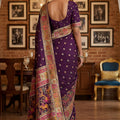 Royal Purple Traditional Woven Silk Saree  Rich Paithani Border