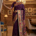Royal Purple Traditional Woven Silk Saree  Rich Paithani Border