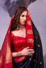Black Red Banarasi Silk Saree Golden Zari Weaving Traditional Saree