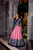 Elegant Navy Blue Tussar Silk Lehenga Choli with Designer Dupatta