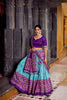 Royal Sky Blue Tussar Silk Lehenga Choli with Patola Print Dupatta