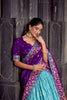 Royal Sky Blue Tussar Silk Lehenga Choli with Patola Print Dupatta