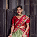Elegant Pista Green Tussar Silk Lehenga Choli with Patola Print Dupatta