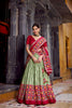 Elegant Pista Green Tussar Silk Lehenga Choli Patola Print Dupatta