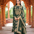 Royal Rama Green Banglori Silk Salwar Suit with Designer Woven Dupatta for Wedding