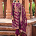 Elegant Purple Banglori Silk Salwar Suit with Designer Woven Dupatta for Wedding