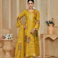 Stylish Mustard Yellow Silk Digital Printed Salwar Suit with Designer Dupatta