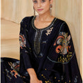 Stunning Black Silk Digital Printed Salwar Suit with Designer Dupatta for Women