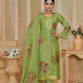 Trendy Pista Green Silk Digital Printed Salwar Suit with Designer Dupatta for Women