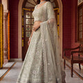 Luxury Pista Net Embroidered Bridal Lehenga Choli Designer Dupatta Wedding