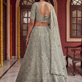 Luxury Pista Net Embroidered Bridal Lehenga Choli Designer Dupatta Wedding