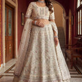 Luxury White Net Embroidered Bridal Lehenga Choli Designer Dupatta for Wedding