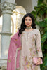 Elegant Beige Shimmer Embroidered Palazzo Suit Set with Pink Dupatta