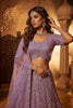 Luxury Lavender Net Heavy Embroidered Lehenga Choli with Designer Dupatta for Wedding