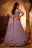 Luxury Lavender Net Heavy Embroidered Lehenga Choli with Designer Dupatta for Wedding
