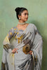 Grey Digital Printed Georgette Saree with Abstract Designer Pattern