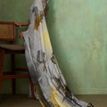 Grey Digital Printed Georgette Saree with Abstract Designer Pattern