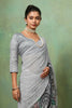 Grey Georgette Saree Multicolor Abstract Digital Print Designer Blouse
