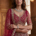Stylish Rani Pink Heavy Embroidered Lehenga Choli with Designer Net Dupatta for Wedding