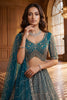 Elegant Teal Blue Heavy Embroidered Lehenga Choli with Designer Net Dupatta for Wedding
