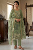 Elegant Pista Green Linen Cotton Semi-Stitched Straight Salwar Suit with Printed Dupatta