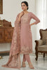 Lovely Rose Pink Linen Cotton Semi-Stitched Straight Salwar Suit with Printed Dupatta