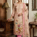 Beautiful Pink Linen Cotton Semi-Stitched Straight Salwar Suit with Digital Printed Dupatta