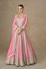 Beautiful Pink Georgette Embroidered Gown with Designer Dupatta for Wedding