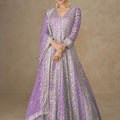Wonderfull Lavender Georgette Embroidered Gown Designer Dupatta Wedding Wear