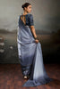 Elegant Grey Satin Silk Saree with Designer Lace Border for Party Wear