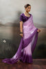 Wonderful Lavender Purple Satin Silk Saree Designer Lace Border for Party Wear