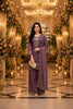 Vibrant Wine Purple Roman Simmer Embroidered Palazzo Suit Designer Dupatta