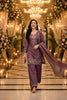 Vibrant Wine Purple Roman Simmer Embroidered Palazzo Suit Designer Dupatta