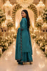 Elegant Teal Green Roman Simmer Embroidered Palazzo Suit Designer Dupatta