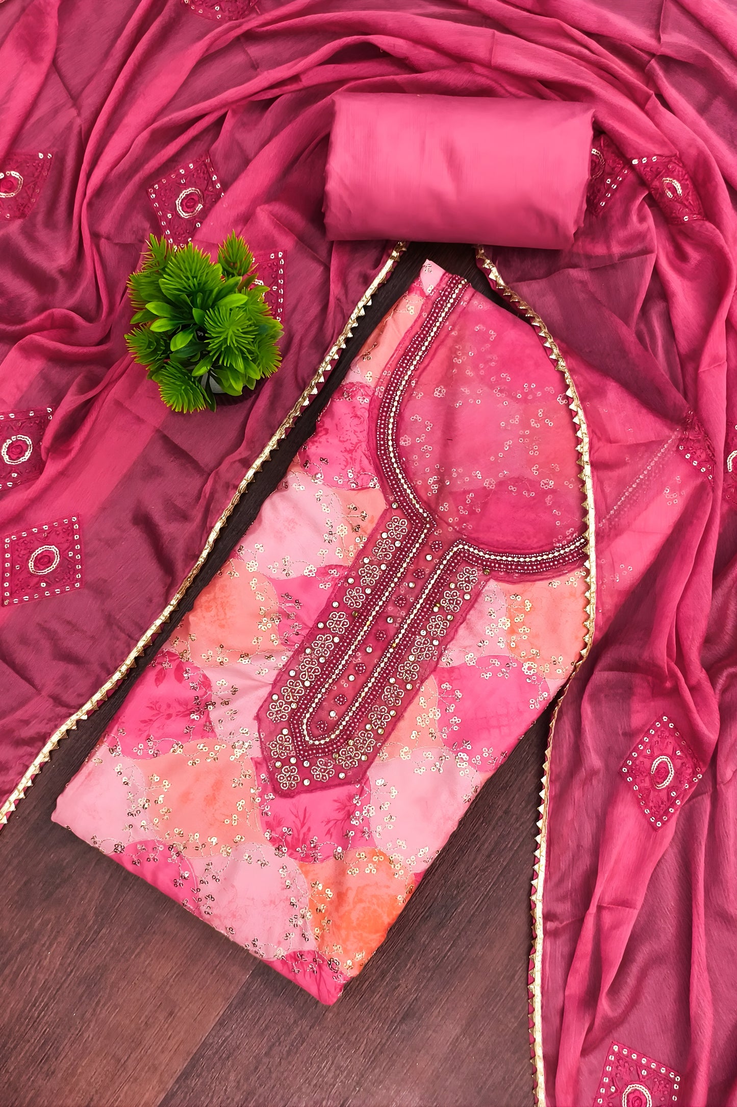 Elegant Pink Muslin Digital Printed Straight Salwar Suit with Designer Dupatta for Women