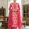 Elegant Pink Muslin Digital Printed Straight Salwar Suit with Designer Dupatta for Women