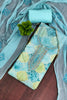 Refreshing Aqua Blue Muslin Digital Printed Straight Salwar Suit with Designer Dupatta