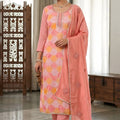 Luxury Peach Muslin Digital Printed Straight Salwar Suit with Designer Dupatta for Women