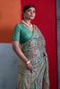 Elegant Sea Green Cotton Printed Saree Designer Border Matching Blouse Piece