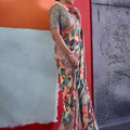 Stylish Multicolor Cotton Printed Saree Designer Border Matching Blouse Piece